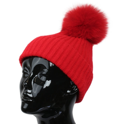Pom hat in red