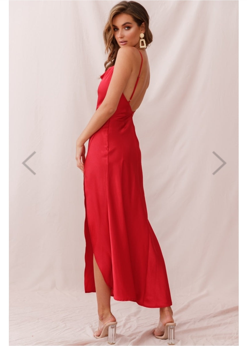 red silk dress Pretty woman slip dress – Giuliana Boutique