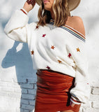 All the stars off the shoulder sweater
