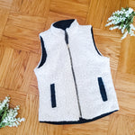 Reversible puffer & teddy vest - Black