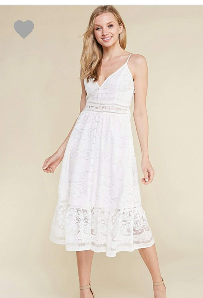 White floral print midi dress Giuliana Boutique White floral print midi dress Giuliana Boutique