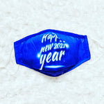Happy new year in blue mask