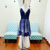 Blue tie dye swing dress