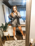 Cozied up sweater romper in grey