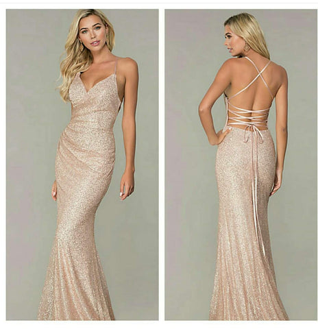 Rose gold glitter gown