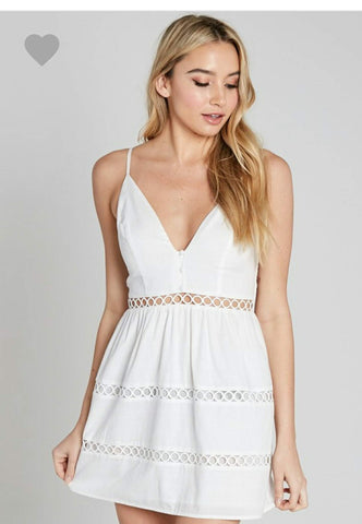 White fit and flare dress
