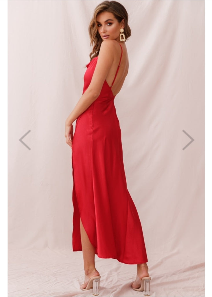 red silk dress for women Alexandra Silk Formal