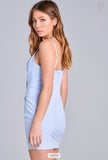 Sky blue asymmetrical mini dress